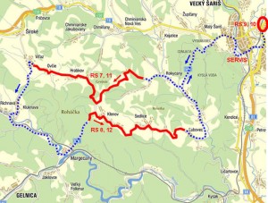 Mapa 2.etapy SRP Rally Prešov 2013